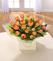 Orange Tulip Bag Bouquet